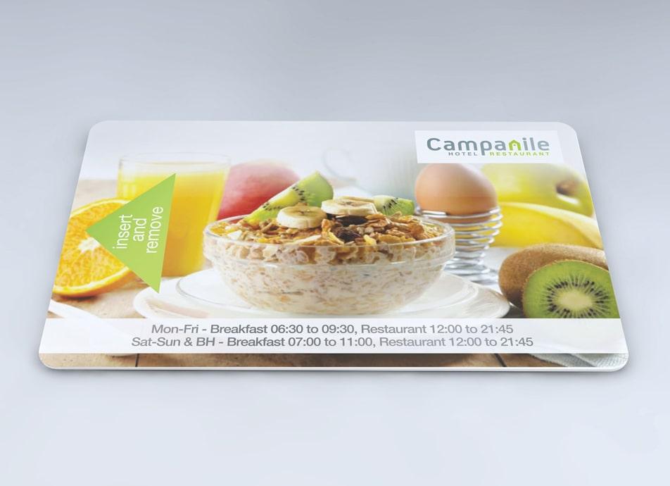 Breakfast Campanile Hotel Key Card on white background