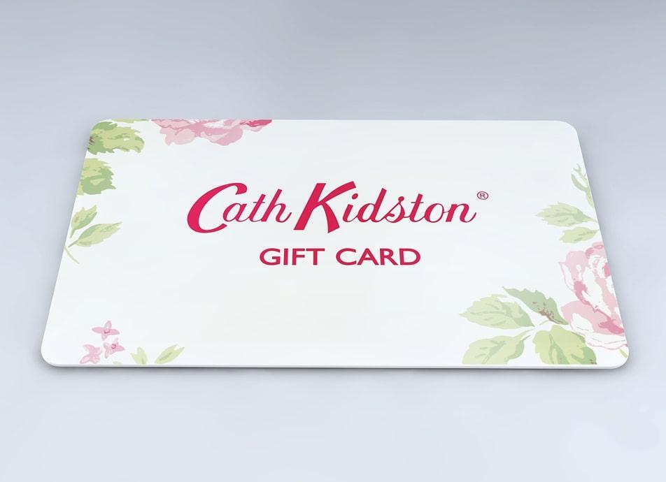 White Cath Kidston gift card with rose illustration